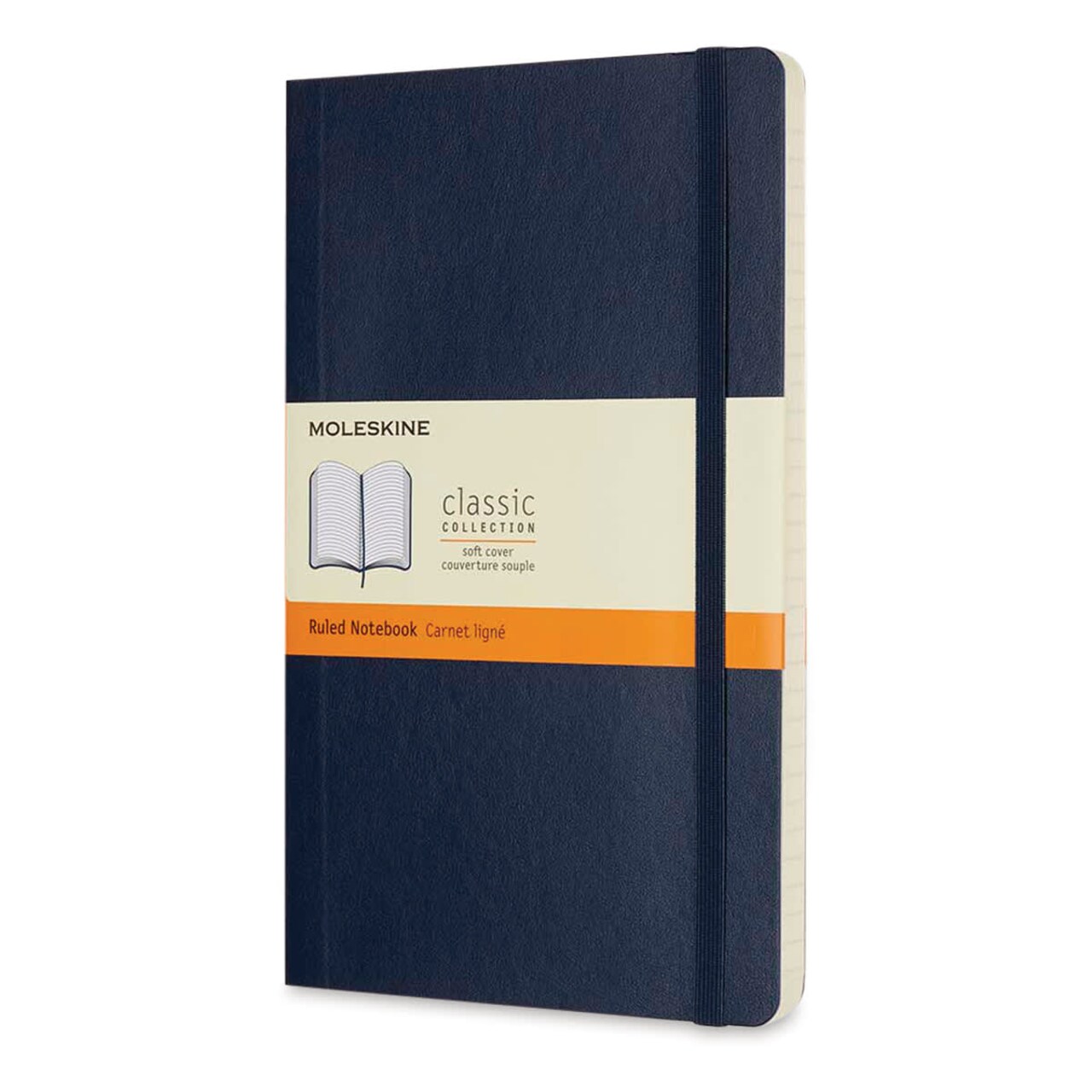 Moleskine Classic Soft Cover Notebook - Sapphire Blue, Ruled, 8-1/4" x 5"